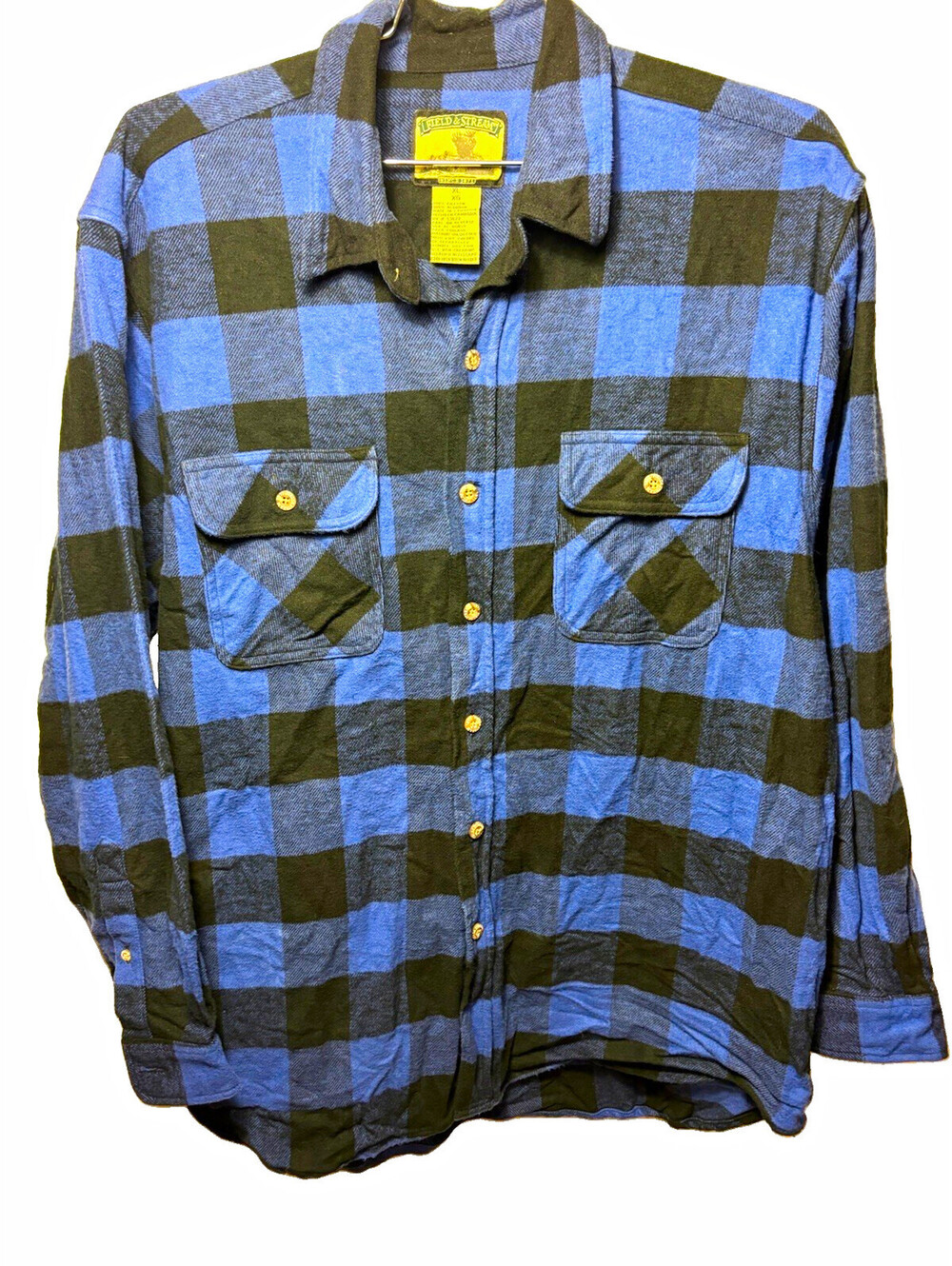 Field & Stream Buffalo Plaid Flannel Shirt – Men’s XL – Blue/Black Heavyweight